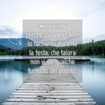 Picture 04 - Marco 14:2 RIV - perché dicevano: Non lo facciamo durante la - Bible Verse Picture