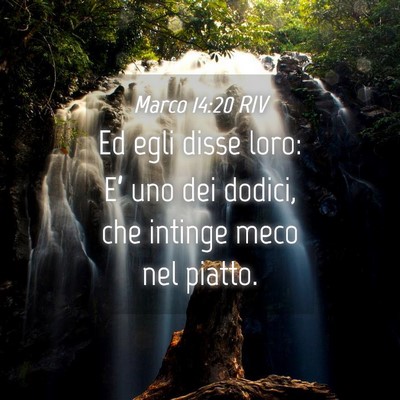 Picture 04 - Marco 14:20 RIV - Ed egli disse loro: E’ uno dei dodici, che - Bible Verse Picture