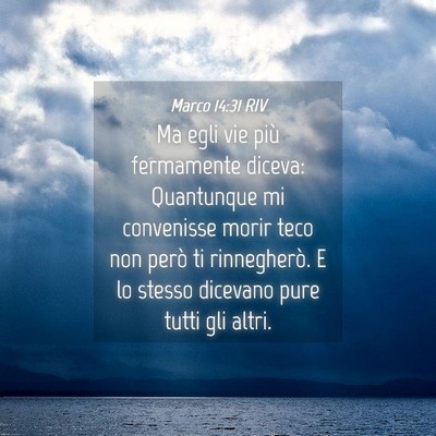 Picture 04 - Marco 14:31 RIV - Ma egli vie più fermamente diceva: Quantunque mi - Bible Verse Picture