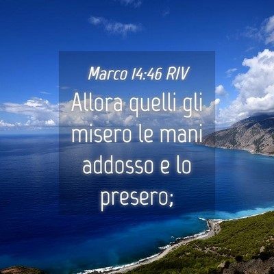 Picture 04 - Marco 14:46 RIV - Allora quelli gli misero le mani addosso e lo - Bible Verse Picture