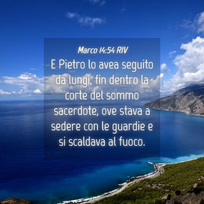 Picture 04 - Marco 14:54 RIV - E Pietro lo avea seguito da lungi, fin dentro la - Bible Verse Picture