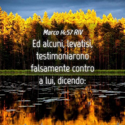 Picture 04 - Marco 14:57 RIV - Ed alcuni, levatisi, testimoniarono falsamente - Bible Verse Picture