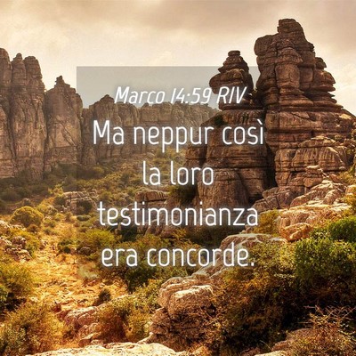 Picture 04 - Marco 14:59 RIV - Ma neppur così la loro testimonianza era - Bible Verse Picture