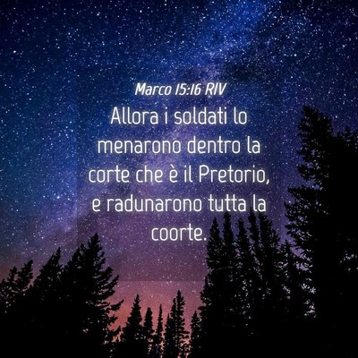 Picture 04 - Marco 15:16 RIV - Allora i soldati lo menarono dentro la corte che - Bible Verse Picture