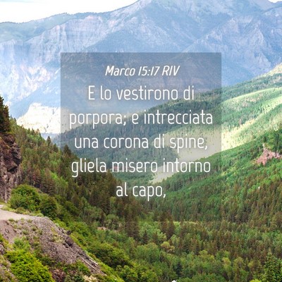 Picture 04 - Marco 15:17 RIV - E lo vestirono di porpora; e intrecciata una - Bible Verse Picture