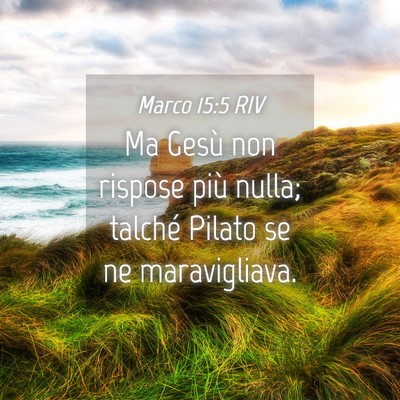 Picture 04 - Marco 15:5 RIV - Ma Gesù non rispose più nulla; talché Pilato - Bible Verse Picture