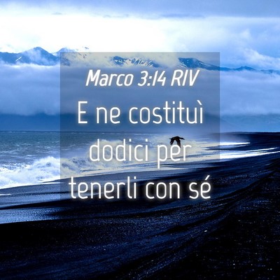 Picture 04 - Marco 3:14 RIV - E ne costituì dodici per tenerli con - Bible Verse Picture