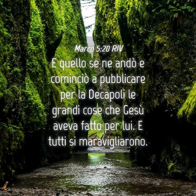 Picture 04 - Marco 5:20 RIV - E quello se ne andò e cominciò a pubblicare per - Bible Verse Picture