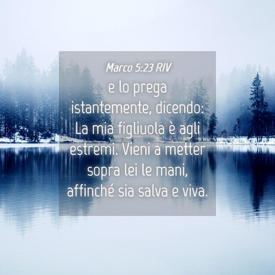 Picture 04 - Marco 5:23 RIV - e lo prega istantemente, dicendo: La mia - Bible Verse Picture