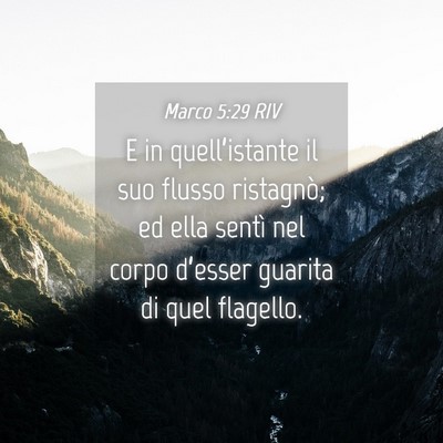 Picture 04 - Marco 5:29 RIV - E in quell’istante il suo flusso ristagnò; ed - Bible Verse Picture