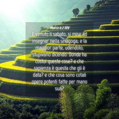 Picture 04 - Marco 6:2 RIV - E venuto il sabato, si mise ad insegnar nella - Bible Verse Picture