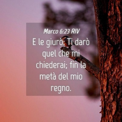 Picture 04 - Marco 6:23 RIV - E le giurò: Ti darò quel che mi chiederai; fin - Bible Verse Picture