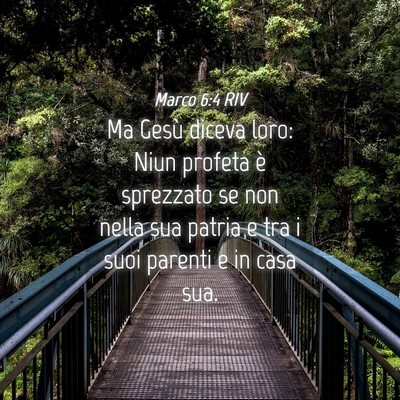Picture 04 - Marco 6:4 RIV - Ma Gesù diceva loro: Niun profeta è sprezzato - Bible Verse Picture