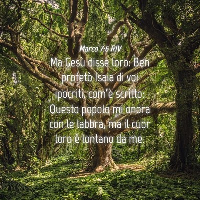 Picture 04 - Marco 7:6 RIV - Ma Gesù disse loro: Ben profetò Isaia di voi - Bible Verse Picture