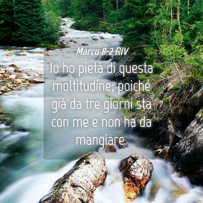 Picture 04 - Marco 8:2 RIV - Io ho pietà di questa moltitudine; poiché già - Bible Verse Picture