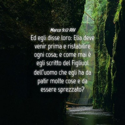 Picture 04 - Marco 9:12 RIV - Ed egli disse loro: Elia deve venir prima e - Bible Verse Picture