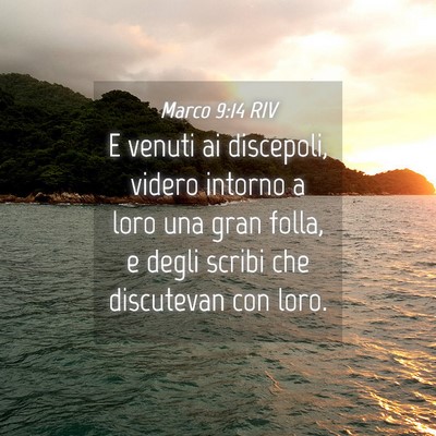 Picture 04 - Marco 9:14 RIV - E venuti ai discepoli, videro intorno a loro una - Bible Verse Picture