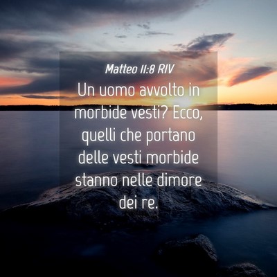 Picture 04 - Matteo 11:8 RIV - Un uomo avvolto in morbide vesti? Ecco, quelli - Bible Verse Picture