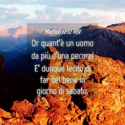 Picture 04 - Matteo 12:12 RIV - Or quant’è un uomo da più d’una pecora! - Bible Verse Picture