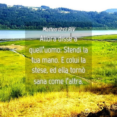 Picture 04 - Matteo 12:13 RIV - Allora disse a quell’uomo: Stendi la tua mano. - Bible Verse Picture