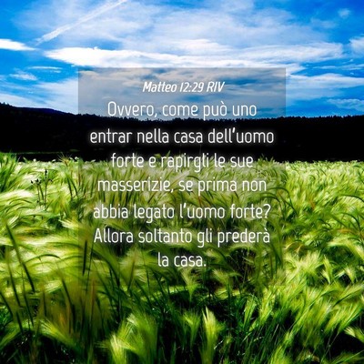 Picture 04 - Matteo 12:29 RIV - Ovvero, come può uno entrar nella casa - Bible Verse Picture
