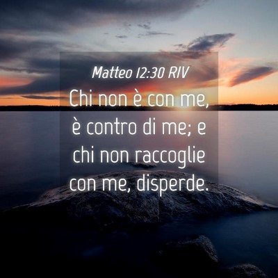 Picture 04 - Matteo 12:30 RIV - Chi non è con me, è contro di me; e chi non - Bible Verse Picture