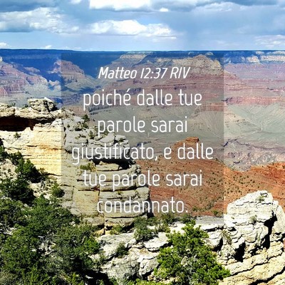 Picture 04 - Matteo 12:37 RIV - poiché dalle tue parole sarai giustificato, e - Bible Verse Picture