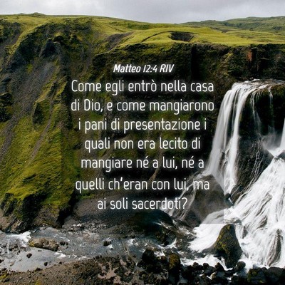 Picture 04 - Matteo 12:4 RIV - Come egli entrò nella casa di Dio, e come - Bible Verse Picture
