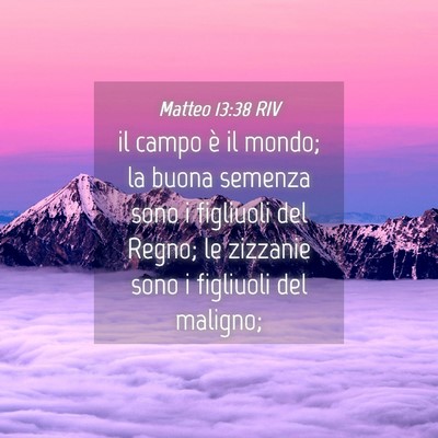 Picture 04 - Matteo 13:38 RIV - il campo è il mondo; la buona semenza sono i - Bible Verse Picture
