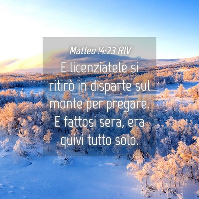 Picture 04 - Matteo 14:23 RIV - E licenziatele si ritirò in disparte sul monte - Bible Verse Picture