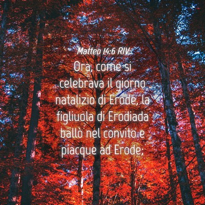 Picture 04 - Matteo 14:6 RIV - Ora, come si celebrava il giorno natalizio di - Bible Verse Picture