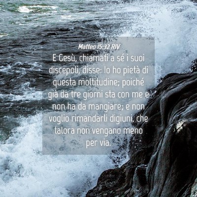 Picture 04 - Matteo 15:32 RIV - E Gesù, chiamati a sé i suoi discepoli, disse: - Bible Verse Picture