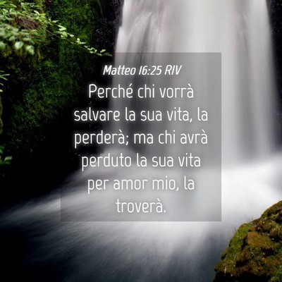 Picture 04 - Matteo 16:25 RIV - Perché chi vorrà salvare la sua vita, la - Bible Verse Picture