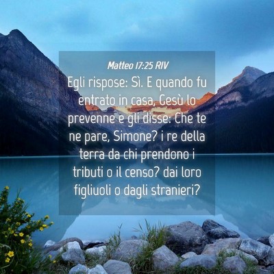 Picture 04 - Matteo 17:25 RIV - Egli rispose: Sì. E quando fu entrato in casa, - Bible Verse Picture