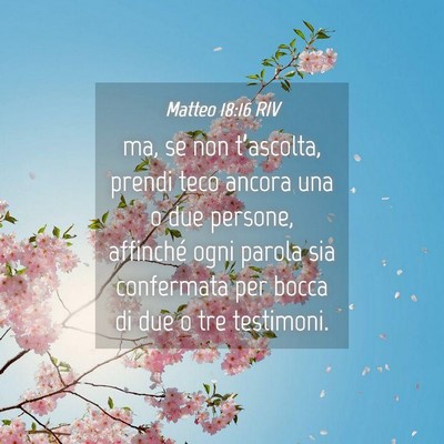 Picture 04 - Matteo 18:16 RIV - ma, se non t’ascolta, prendi teco ancora una o - Bible Verse Picture