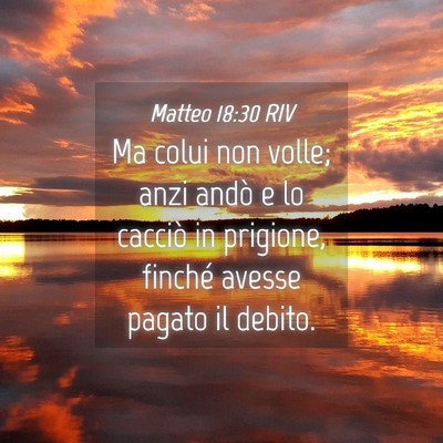 Picture 04 - Matteo 18:30 RIV - Ma colui non volle; anzi andò e lo cacciò in - Bible Verse Picture