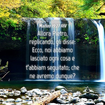 Picture 04 - Matteo 19:27 RIV - Allora Pietro, replicando, gli disse: Ecco, noi - Bible Verse Picture