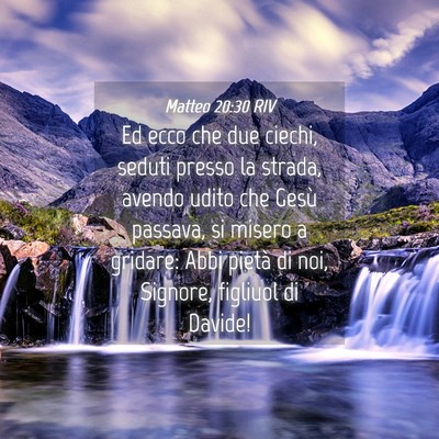 Picture 04 - Matteo 20:30 RIV - Ed ecco che due ciechi, seduti presso la strada, - Bible Verse Picture
