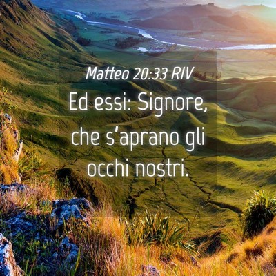 Picture 04 - Matteo 20:33 RIV - Ed essi: Signore, che s’aprano gli occhi - Bible Verse Picture