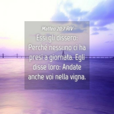 Picture 04 - Matteo 20:7 RIV - Essi gli dissero: Perché nessuno ci ha presi a - Bible Verse Picture