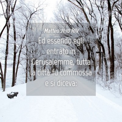 Picture 04 - Matteo 21:10 RIV - Ed essendo egli entrato in Gerusalemme, tutta la - Bible Verse Picture