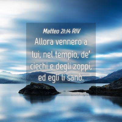 Picture 04 - Matteo 21:14 RIV - Allora vennero a lui, nel tempio, de’ ciechi e - Bible Verse Picture