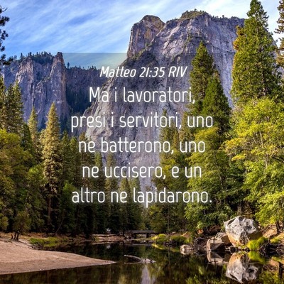 Picture 04 - Matteo 21:35 RIV - Ma i lavoratori, presi i servitori, uno ne - Bible Verse Picture
