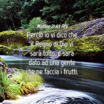 Picture 04 - Matteo 21:43 RIV - Perciò io vi dico che il Regno di Dio vi sarà - Bible Verse Picture