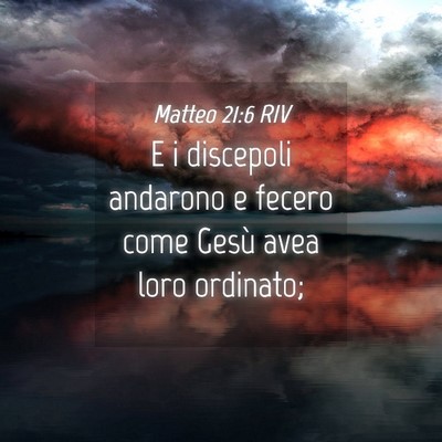 Picture 04 - Matteo 21:6 RIV - E i discepoli andarono e fecero come Gesù avea - Bible Verse Picture