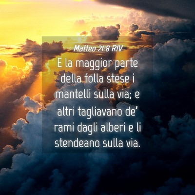 Picture 04 - Matteo 21:8 RIV - E la maggior parte della folla stese i mantelli - Bible Verse Picture