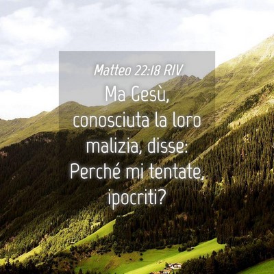 Picture 04 - Matteo 22:18 RIV - Ma Gesù, conosciuta la loro malizia, disse: - Bible Verse Picture
