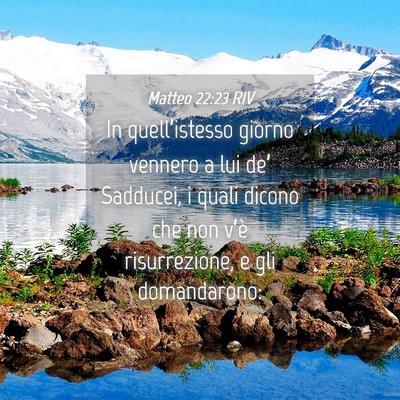 Picture 04 - Matteo 22:23 RIV - In quell’istesso giorno vennero a lui de’ - Bible Verse Picture