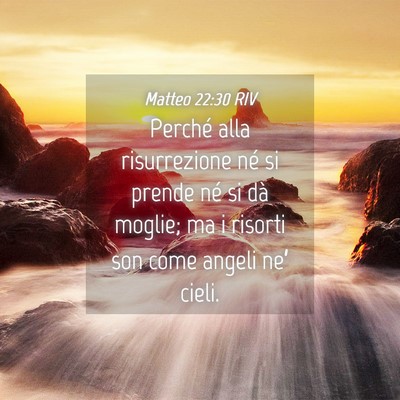 Picture 04 - Matteo 22:30 RIV - Perché alla risurrezione né si prende né si - Bible Verse Picture