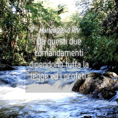 Picture 04 - Matteo 22:40 RIV - Da questi due comandamenti dipendono tutta la - Bible Verse Picture